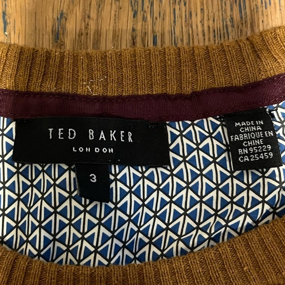 TED BAKER LONDON • Brown Textured Knit Sweater • Size 3 (M) - Picture 2 of 7